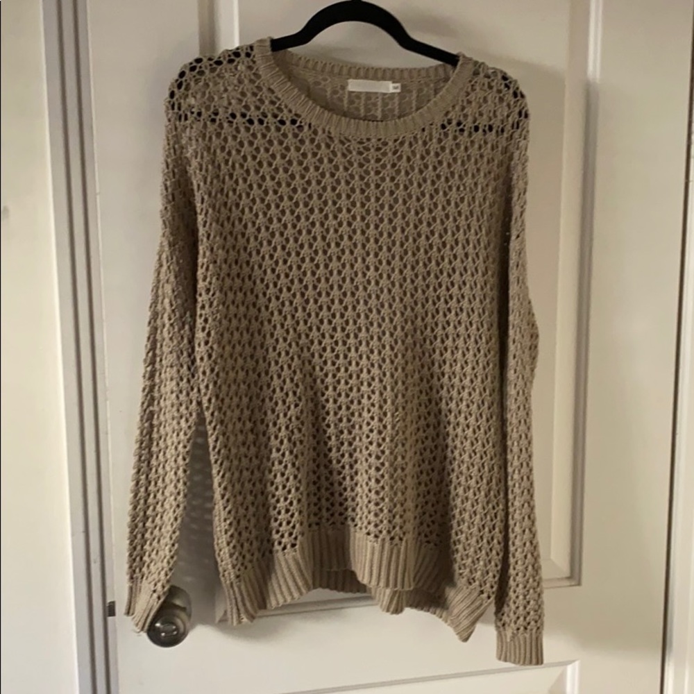 Beige Open Knit Sweater